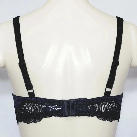 38C Paramour 115353 Stripe Delight UW Bra Black NWT - Picture 3 of 11